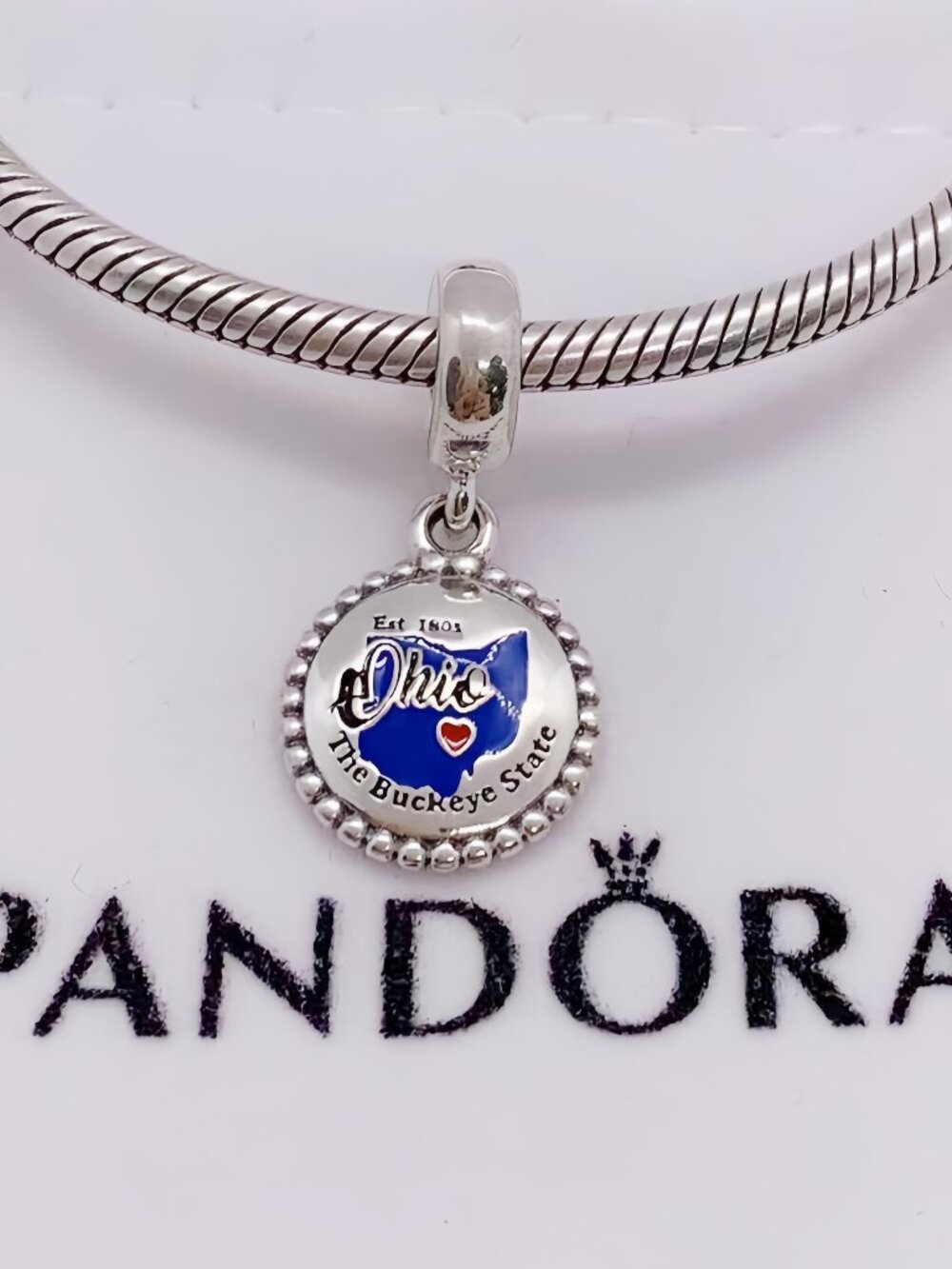 Pandora Ohio Map Dangle Charm